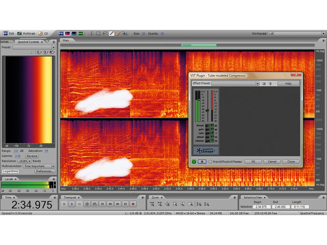 Adobe Audition 3 The Spectral Frequency Display in the Edit view is useful.